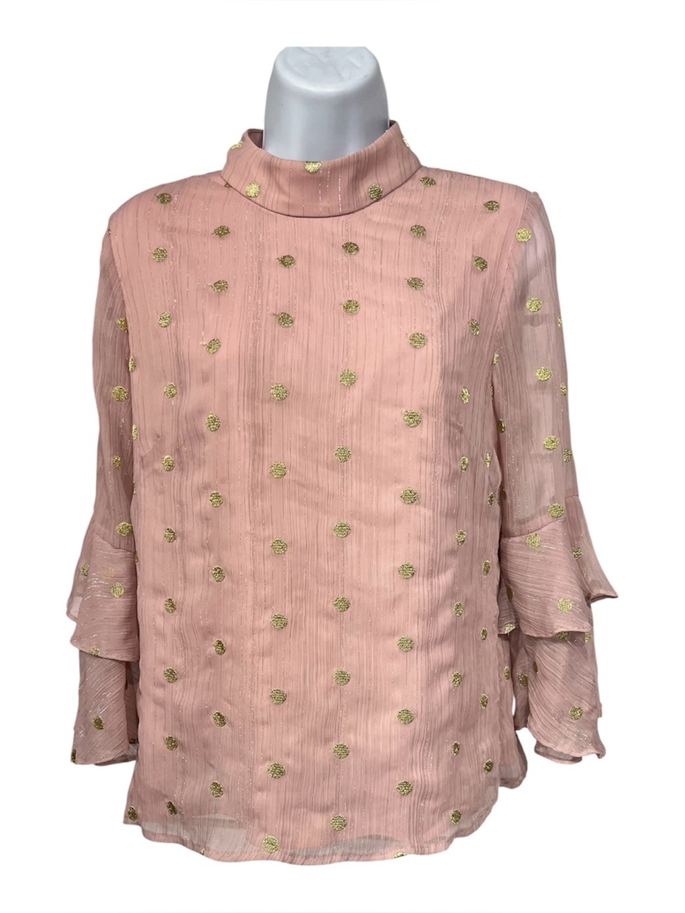 Hutch Pink Blouse with Gold Dot Detail